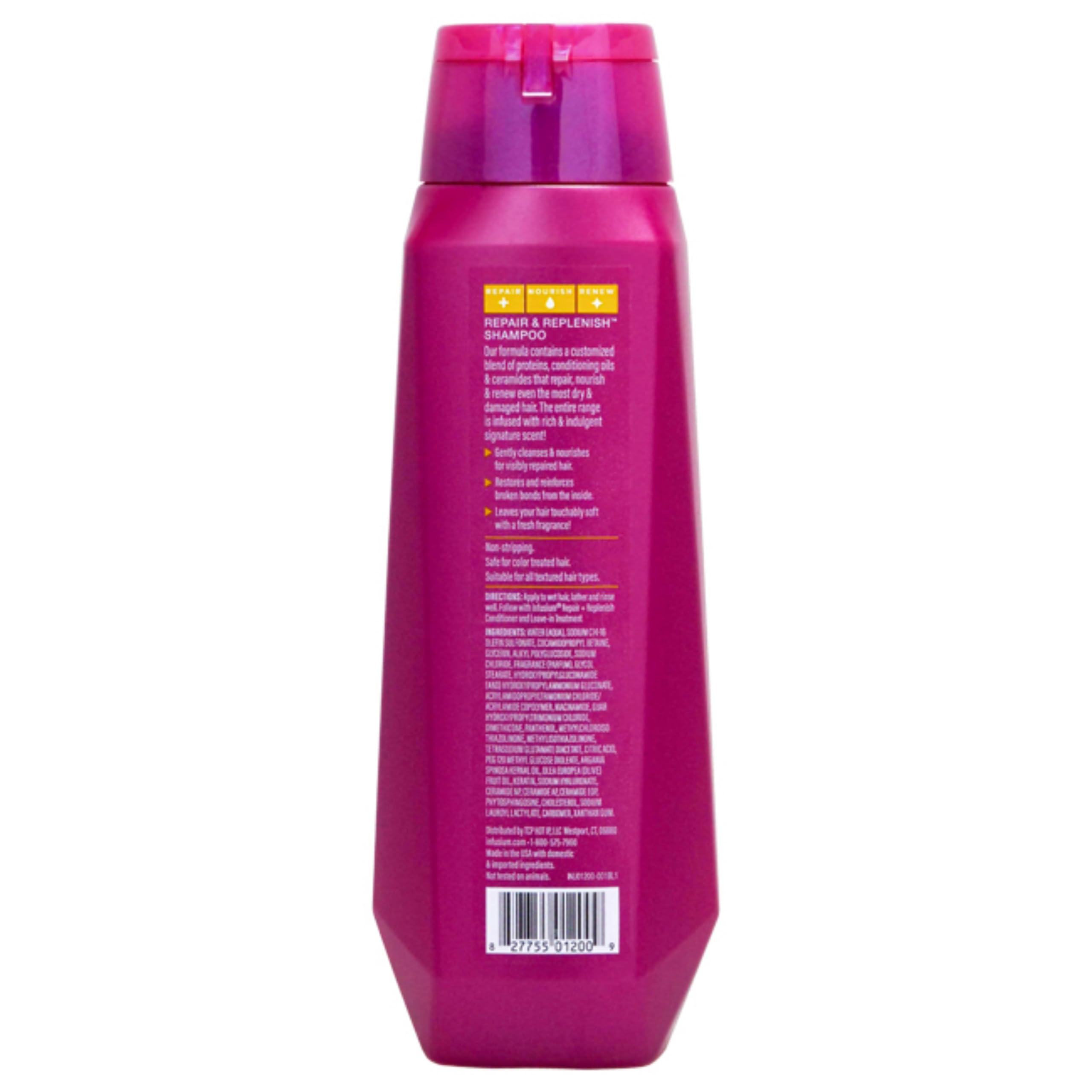 Infusium Repair and Replenish ingredients ceramides keratin argan oil provide nourishment and strength