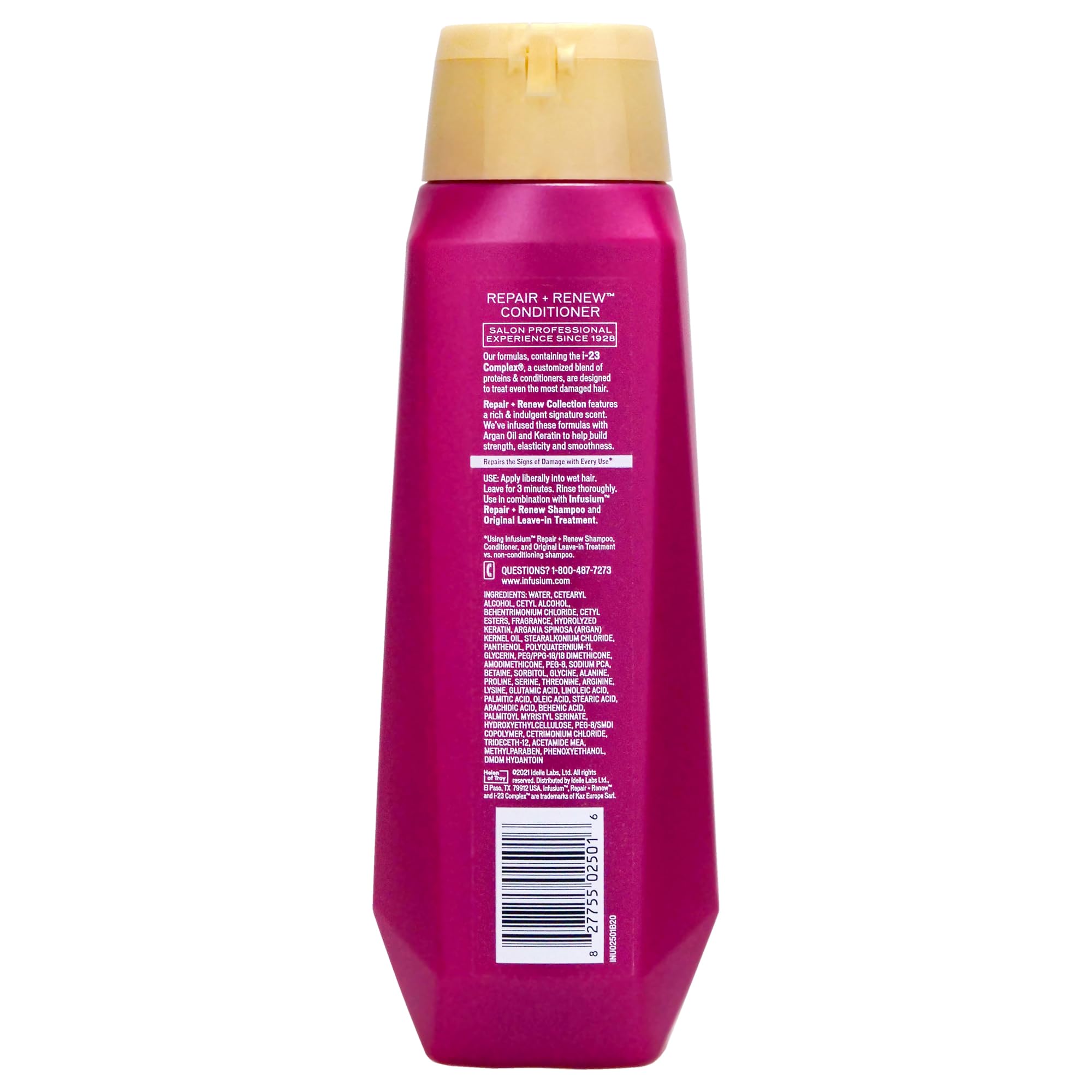 Infusium Repair and Volumize application image shows easy, targeted conditioning