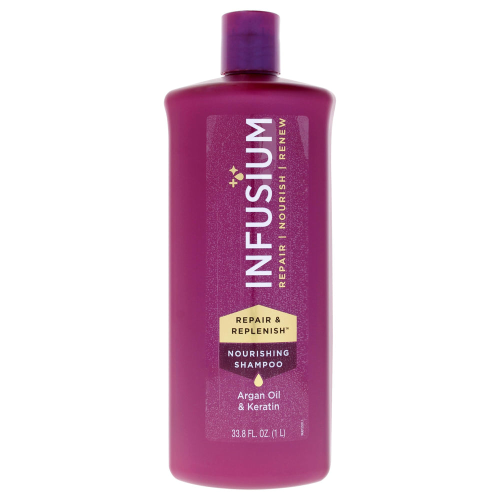 Infusium Repair and Replenish: botella de champú hidratante para cabello colorido, hidratación intensa.