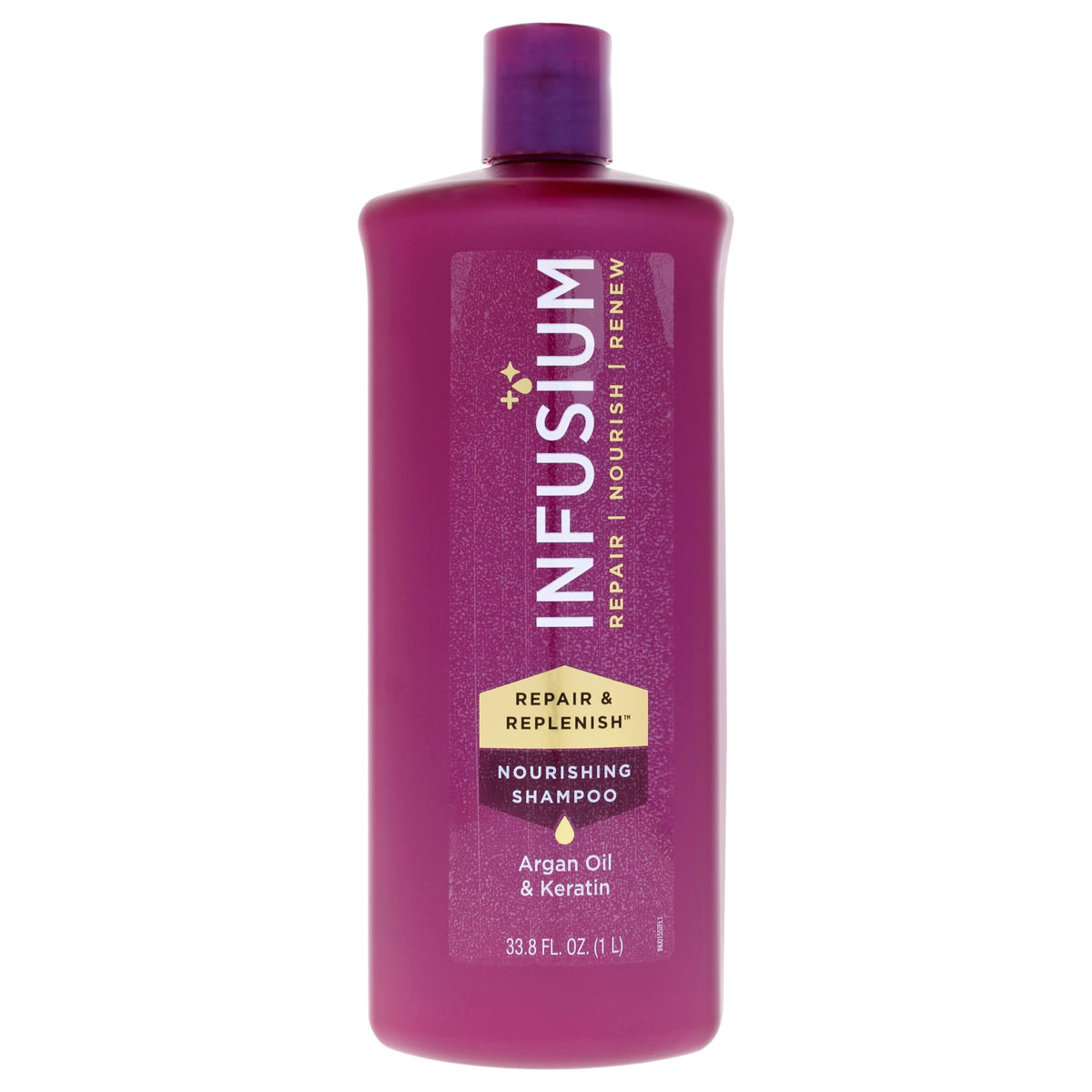 Infusium Repair and Replenish: botella de champú hidratante para cabello colorido, hidratación intensa.