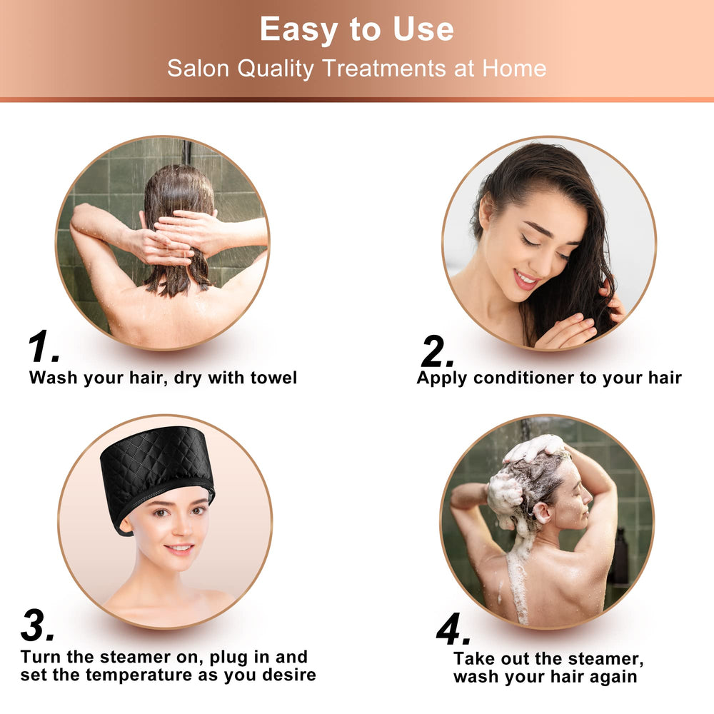 Ingeware heat cap with temperature control dial enables up to 10 heat levels for personalized comfort.