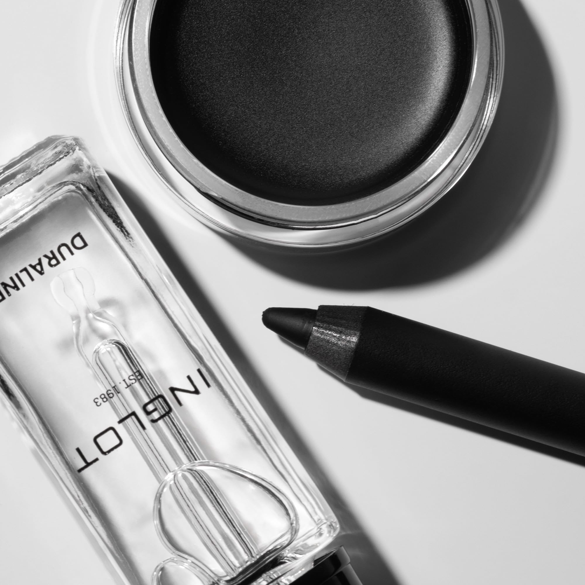 Inglot AMC Eyeliner Gel shade 77 matte black example.