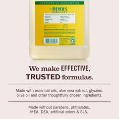 Ingredients icons for aloe vera and olive oil on Mrs. Meyer's label.