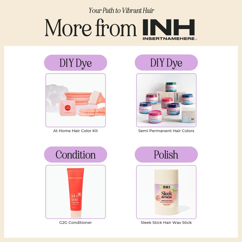 INH final look shows glossy, conditioned hair after color deposit