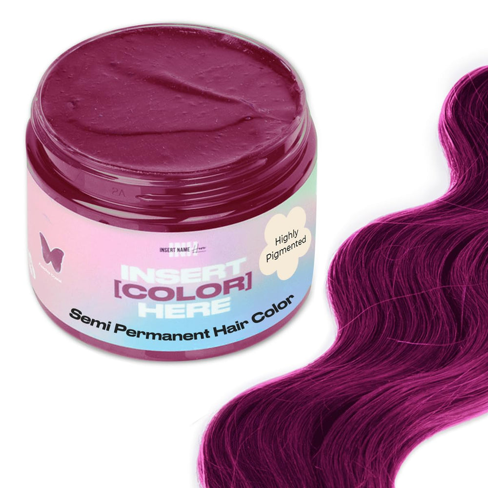 INH Semi Permanent Hair Color pink crystal bottle showing easy color deposit for vibrant hair
