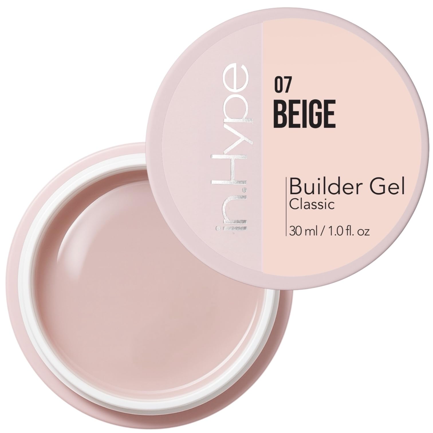 IN.HYPE Beige 7 builder gel close-up for smooth sculpting and full coverage.