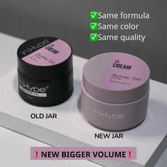 IN.HYPE builder gel milky white shows smooth sculpting process for extensions