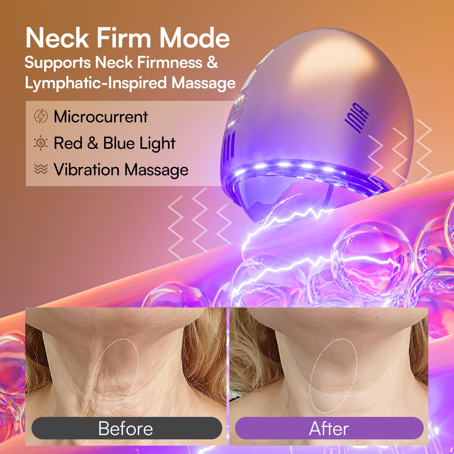 INIA blue LED relief calms redness and minimizes irritation