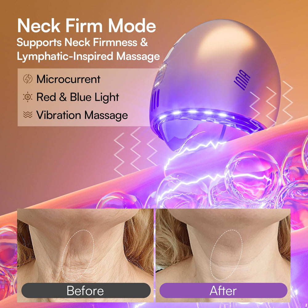 INIA blue LED relief calms redness and minimizes irritation