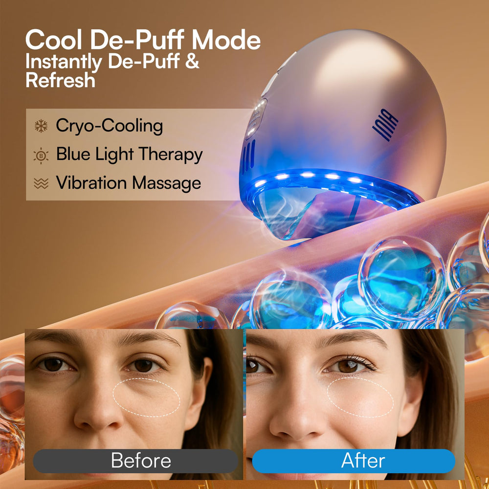 INIA vibration massage supports lymphatic flow for brighter skin