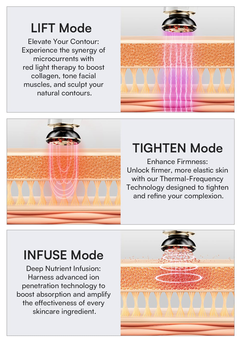 INIA Flare ergonomic 3D head adapting to contours for full coverage.