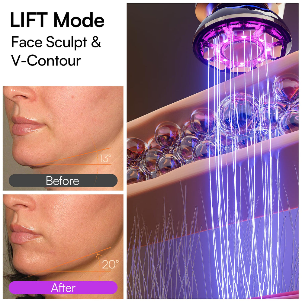 INIA Flare with red LED light promotes steady, targeted light therapy for radiance.