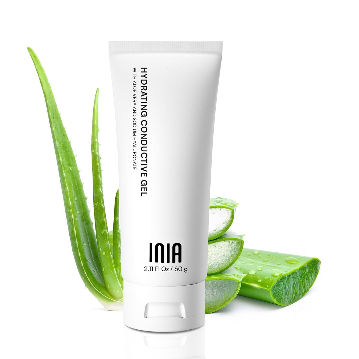 INIA micro-current gel hydrate primer for face enhances device comfort.
