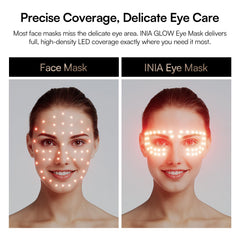 INIA red light eye mask addressing dark circles with targeted light.
