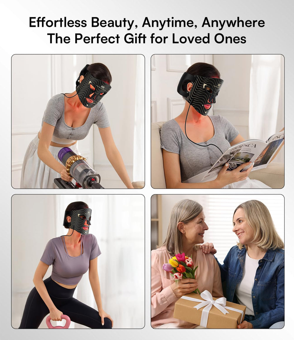 INIA red light mask after-sunset use supports relaxing nightly routines
