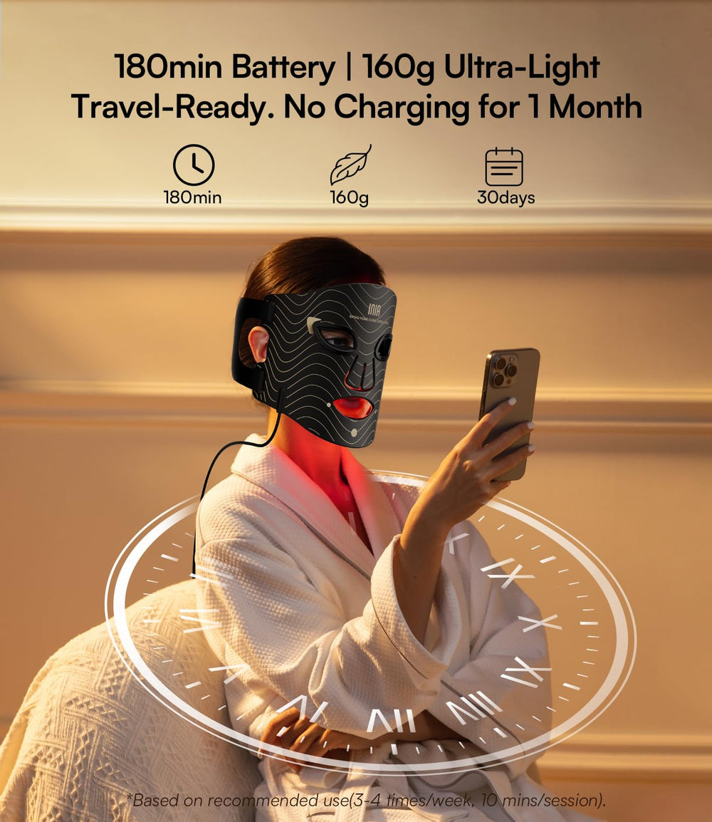 INIA red light mask compact design suits travel-friendly skincare