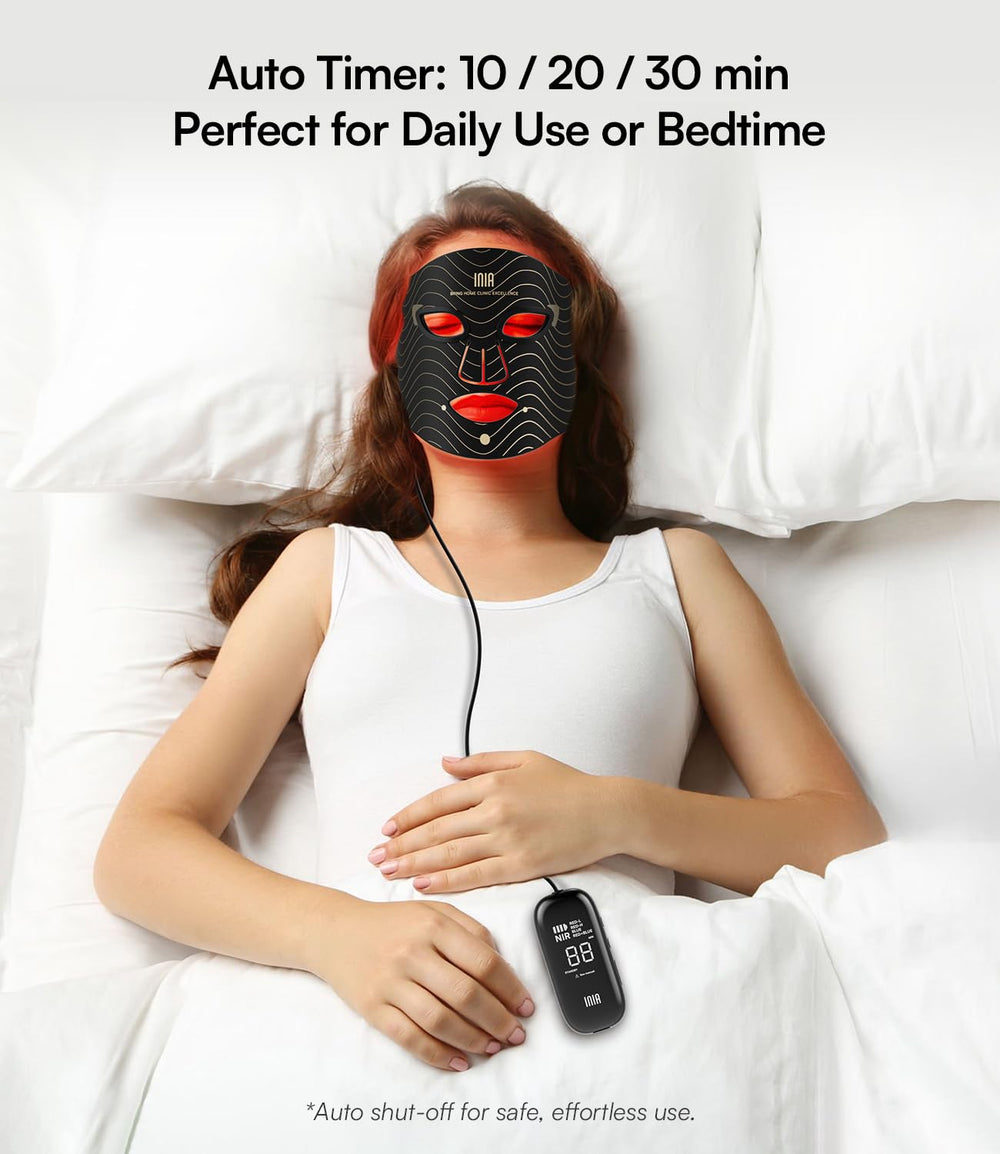 INIA red light mask timer function enables precise session control
