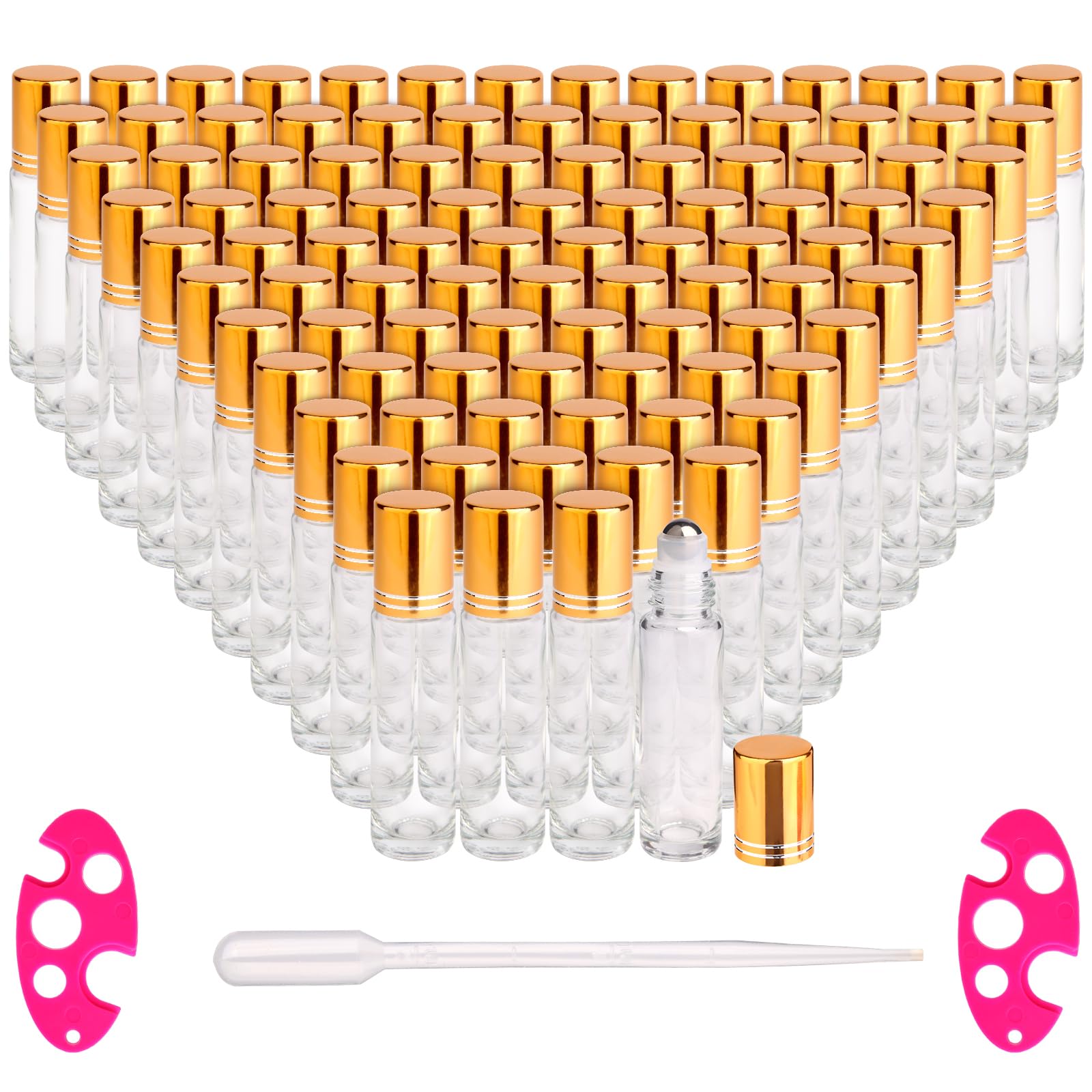inice 100-pack 10ml roller bottles with clear glass for essential oils on the go