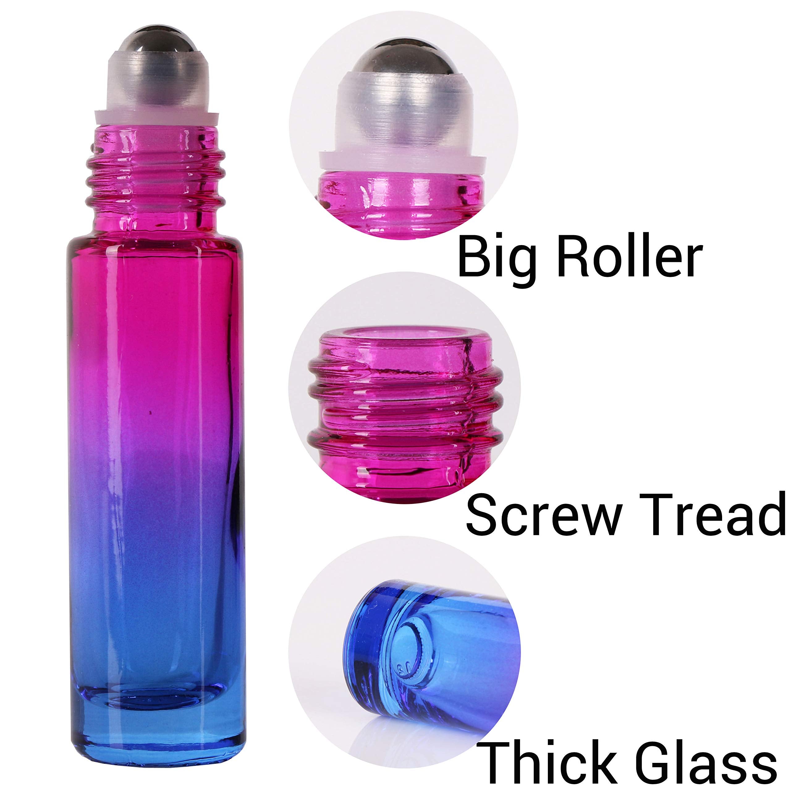 Inice golden-cap roller bottle with stainless steel roller for travel