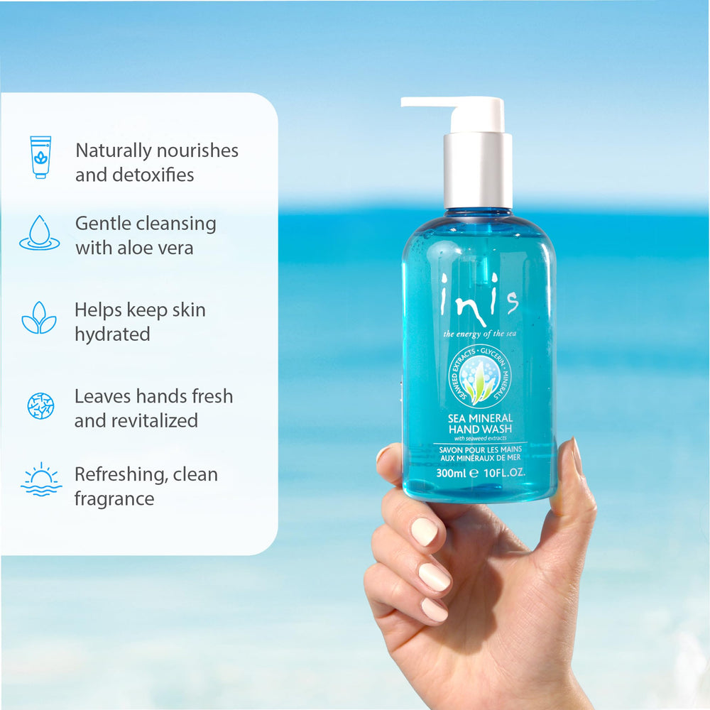 Inis la Energía del Mar, etiqueta frontal destacando ingredientes naturales