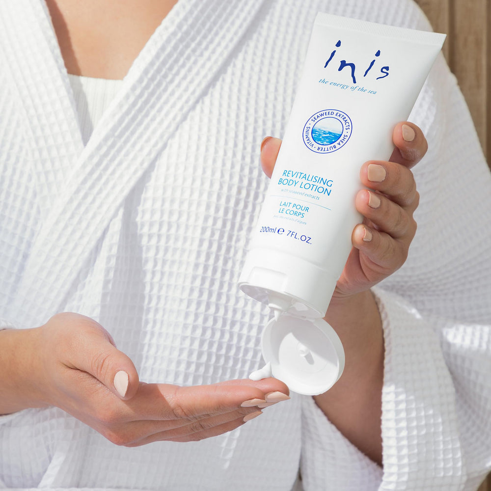 Gift-ready box of Inis Energy of the Sea lotion for anyone.