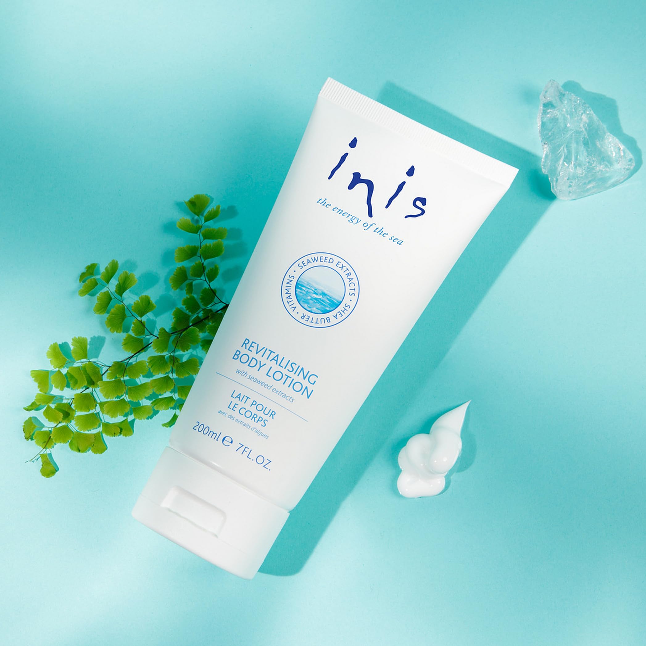 Close-up of Inis Energy of the Sea lotion texture for daily use.
