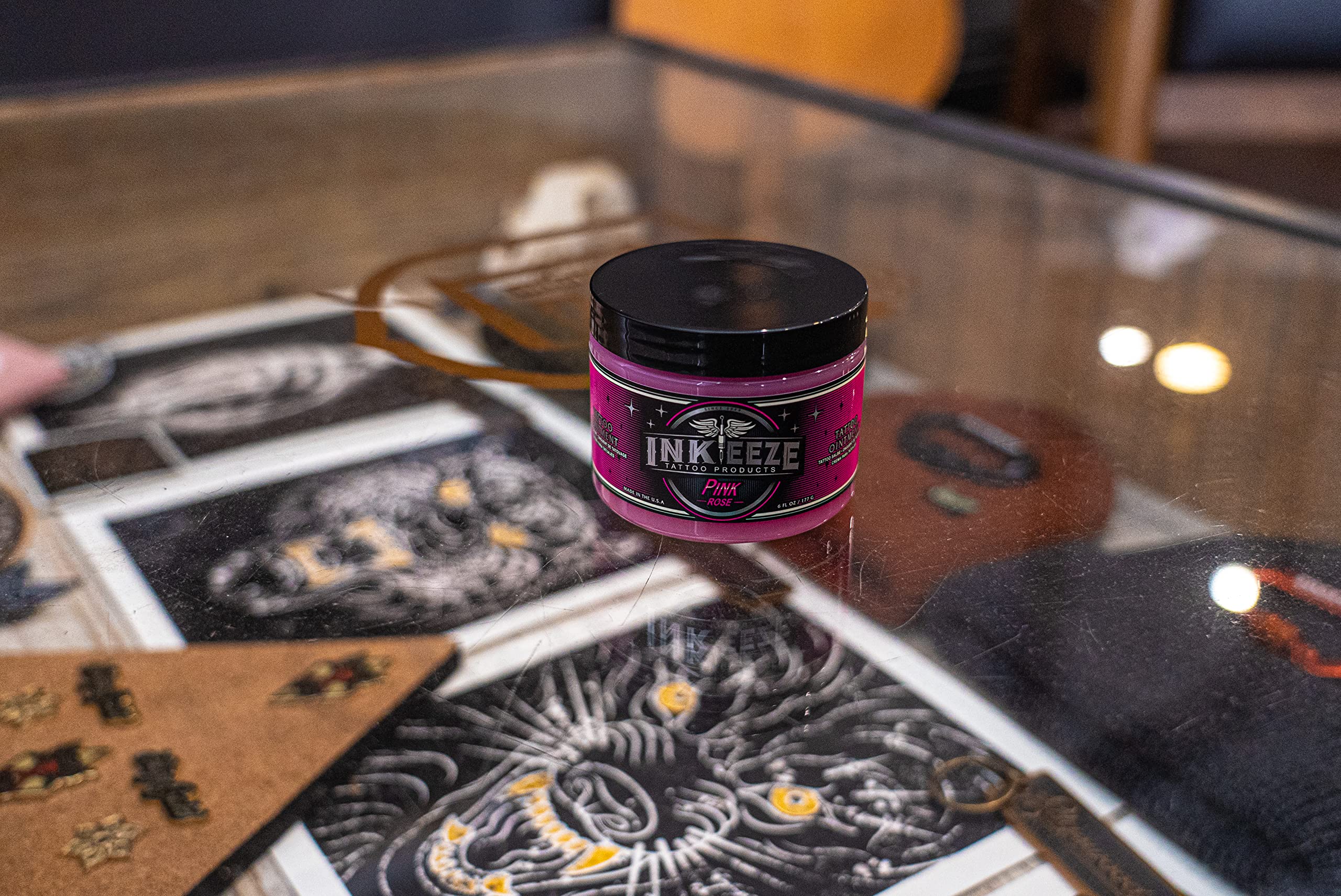 Vegan formula label on INK-EEZE Pink Tattoo Ointment