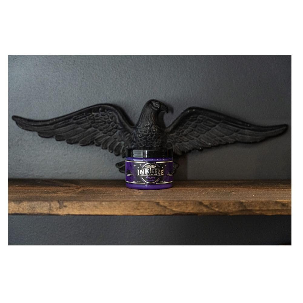 INK-EEZE Purple Tattoo Ointment made in USA ensures quality craftsmanship.