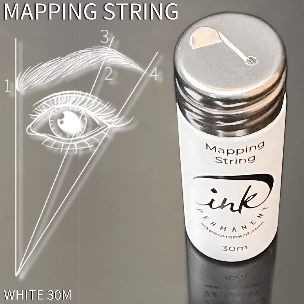 Ink Permanent hilo de mapeo cejas blanco, marca fina y clara para PMU.