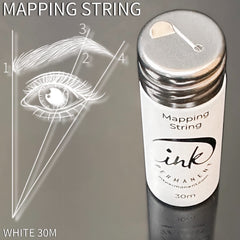 Ink Permanent hilo de mapeo cejas blanco, marca fina y clara para PMU.