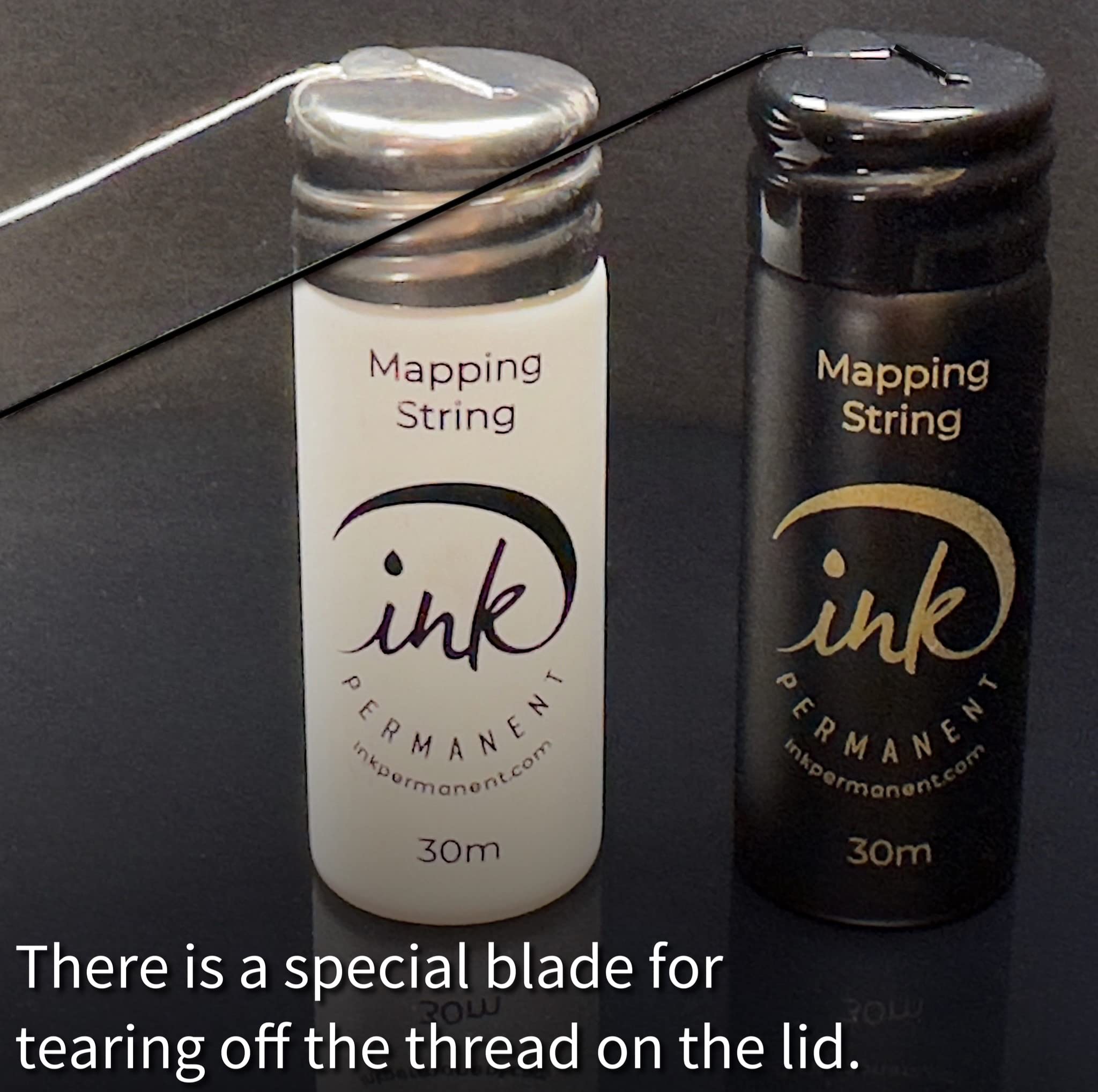 Ink Permanent hilo mapeo cejas blanco con corte integrado para ahorrar tiempo.