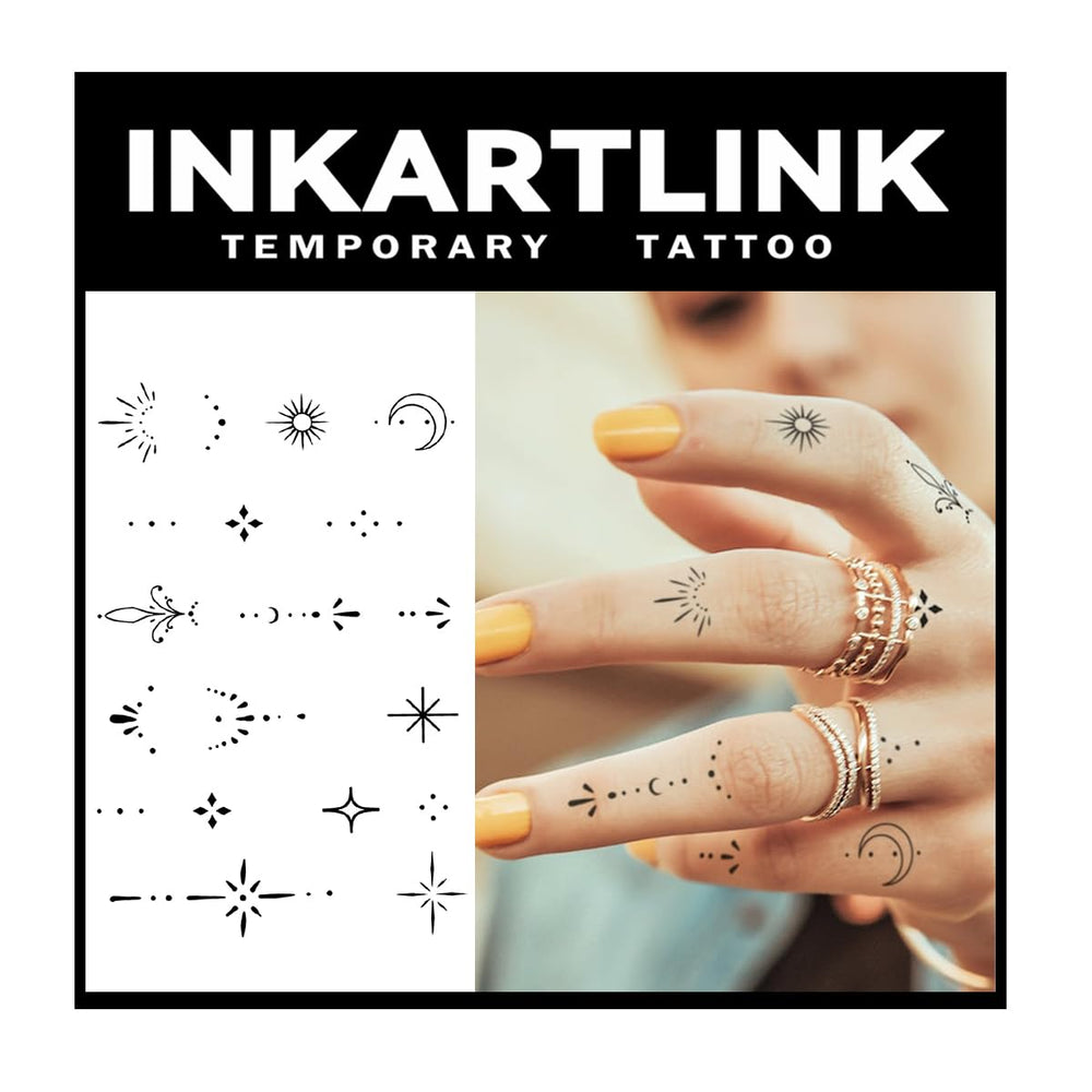 INKARTLINK Tattoo Tech two sheets show bold designs with durable semi-permanent wear.