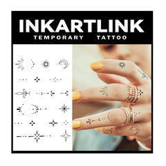 INKARTLINK Tattoo Tech two sheets show bold designs with durable semi-permanent wear.