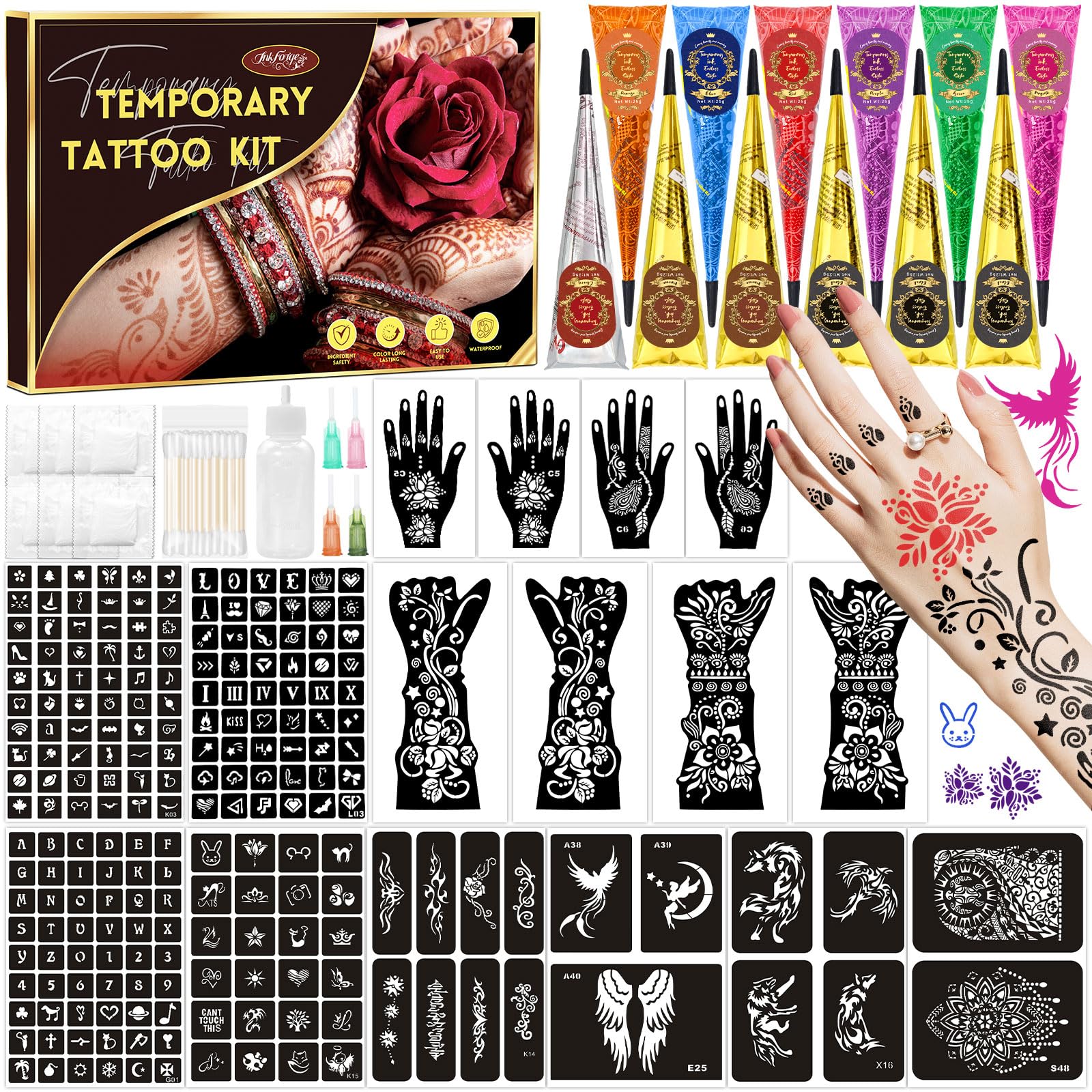 InkForge 217pcs tattoo kit box showing an all-in-one setup for quick creativity.