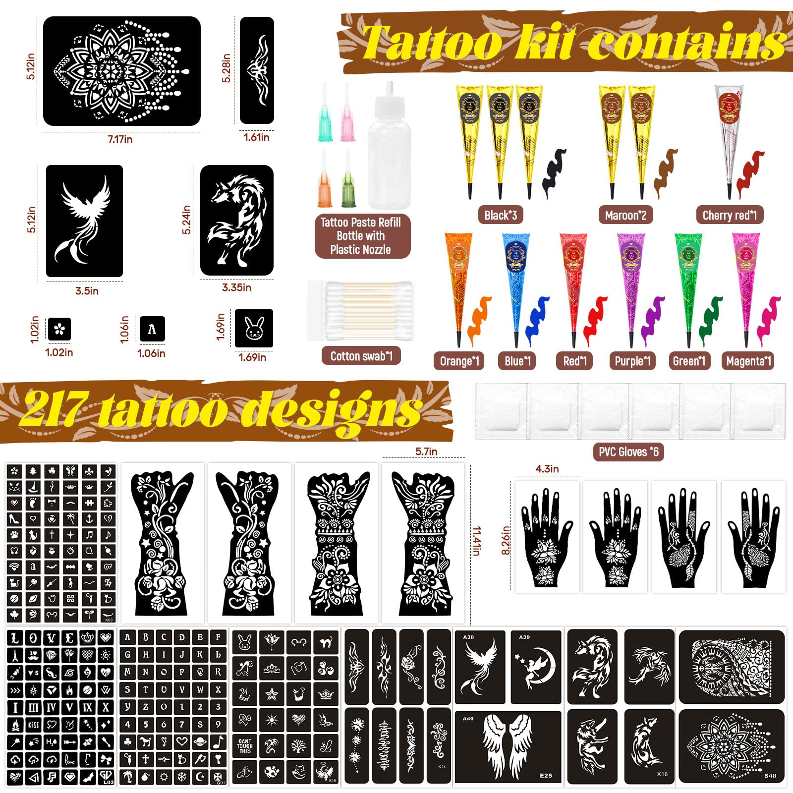 InkForge 12-cone set with vibrant, skin-safe colors for bold designs.