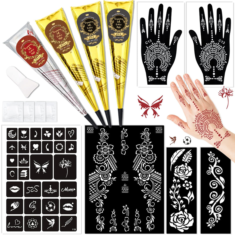 inkforge kit tatuajes temporales conos 4 colores para diseños rápidos.
