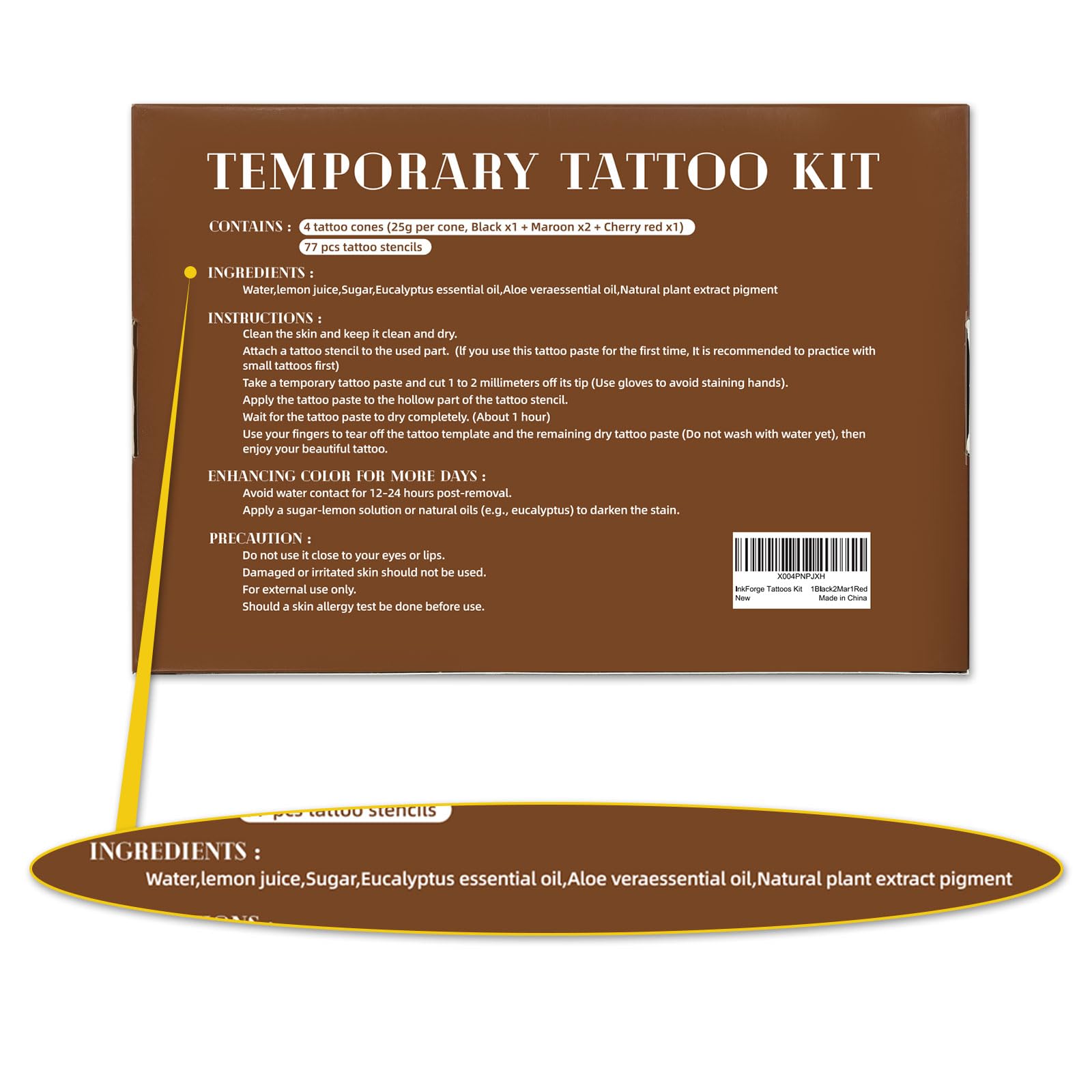InkForge tattoos stay vibrant and waterproof for 3–5 days.