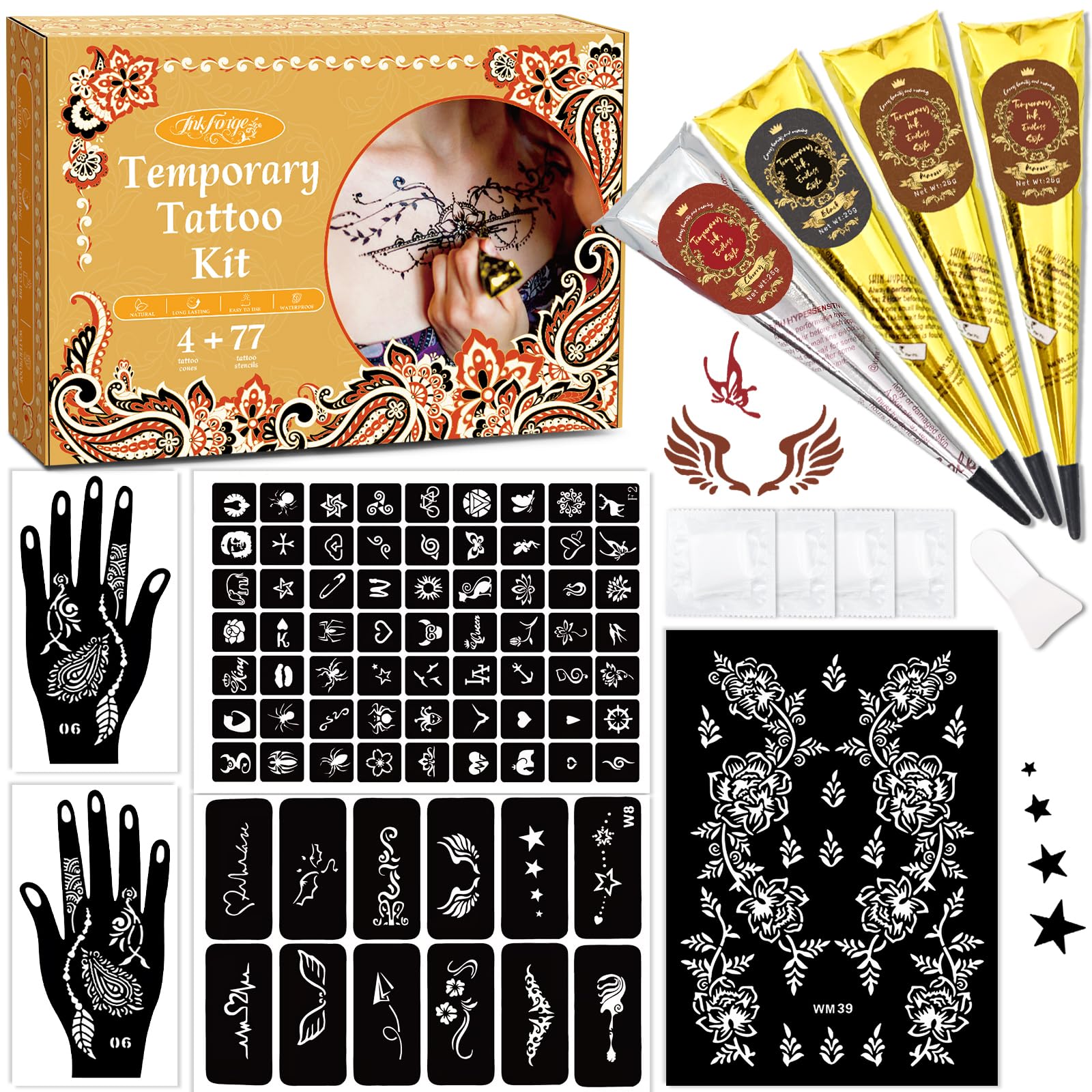 InkForge templates for 77 patterns offer versatile design options.
