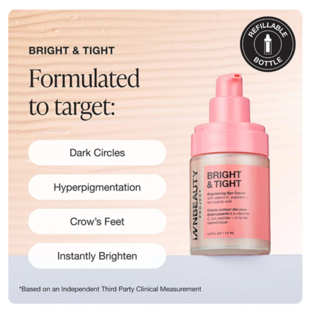 Innbeauty Project Bright & Tight eye cream airless pump demonstrates precise application