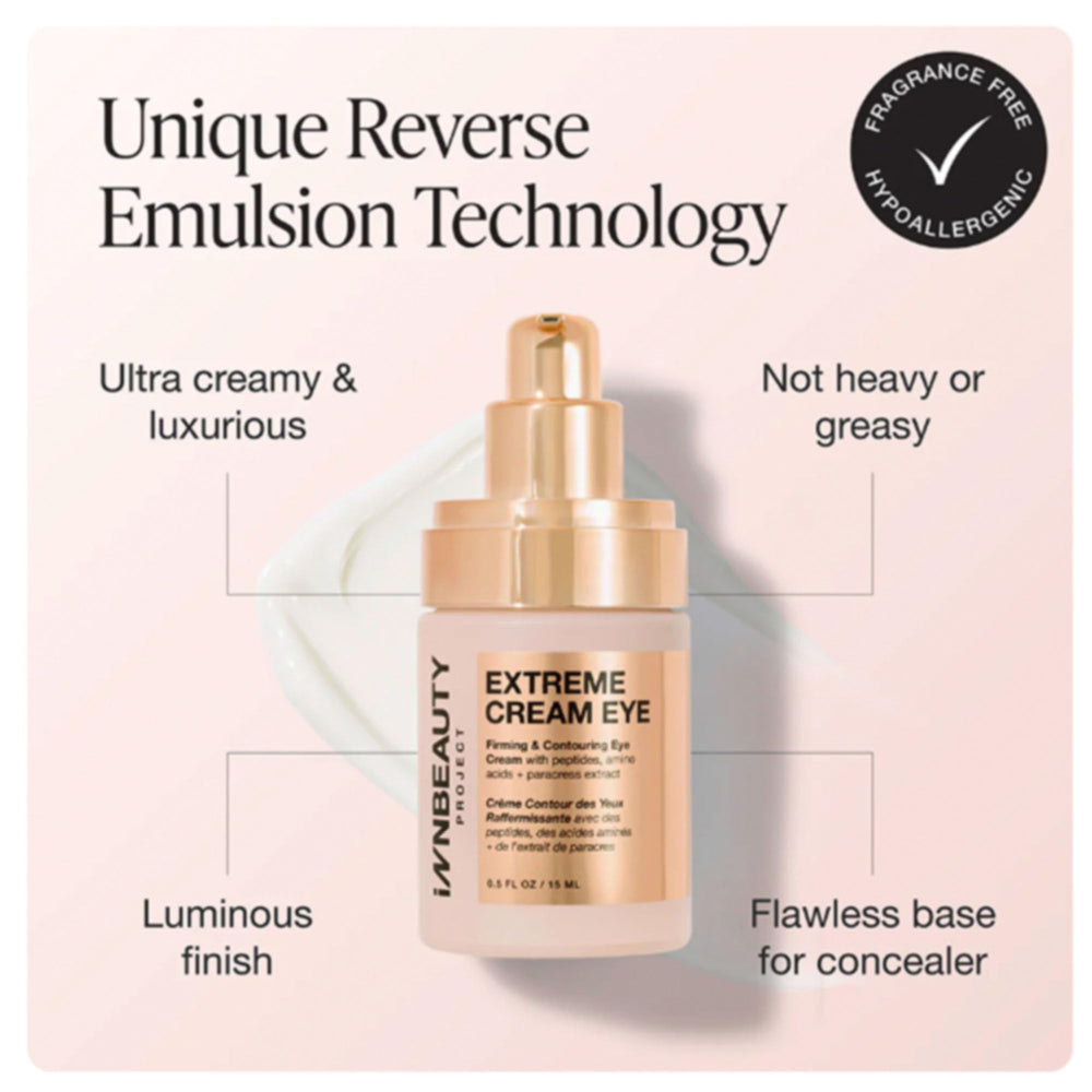 Innbeauty Project Extreme Cream Eye Firming application for smooth under-eye coverage.