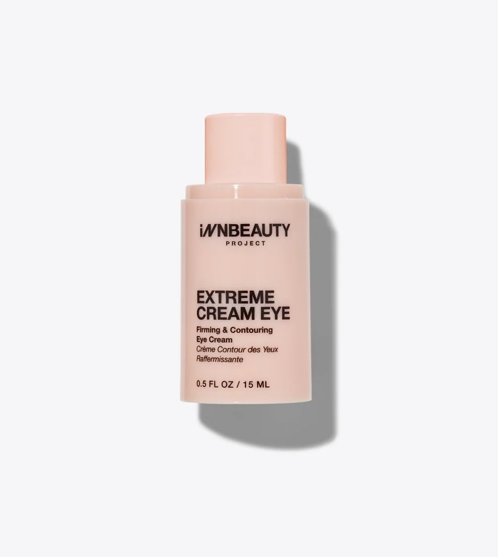 Innbeauty Project Extreme Cream Eye Firming bottle highlights a sustainable, reusable packaging option.