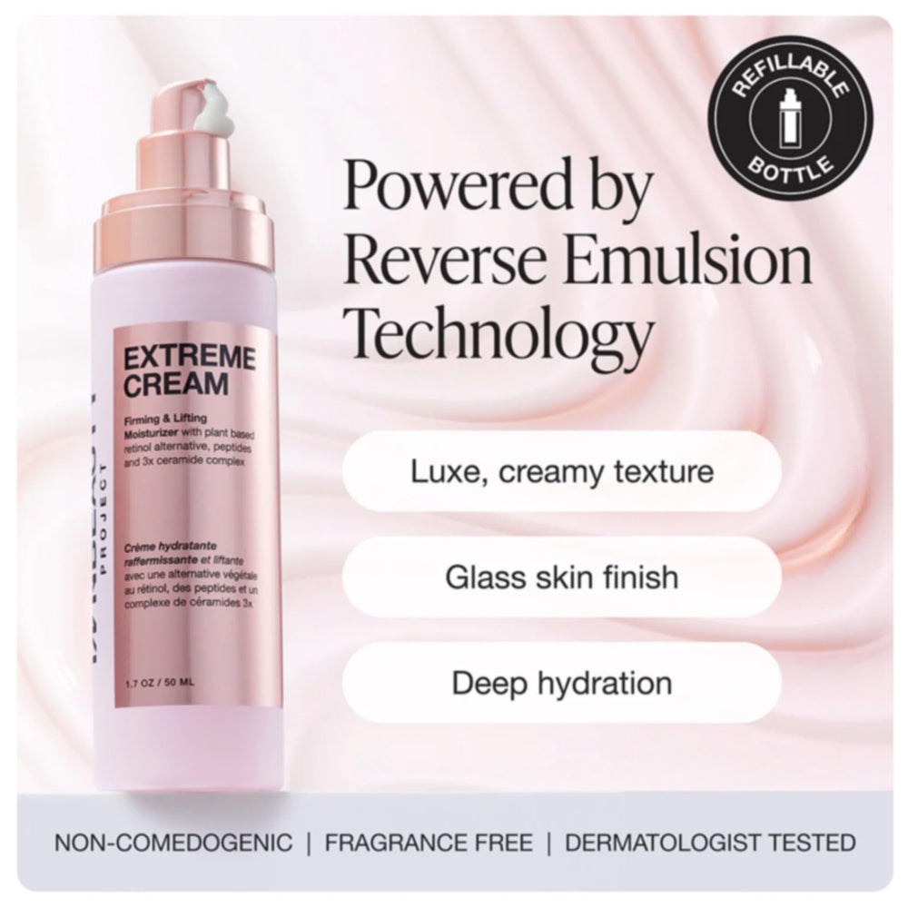 Innbeauty Project Extreme Cream pump activation highlights the airless system's freshness.