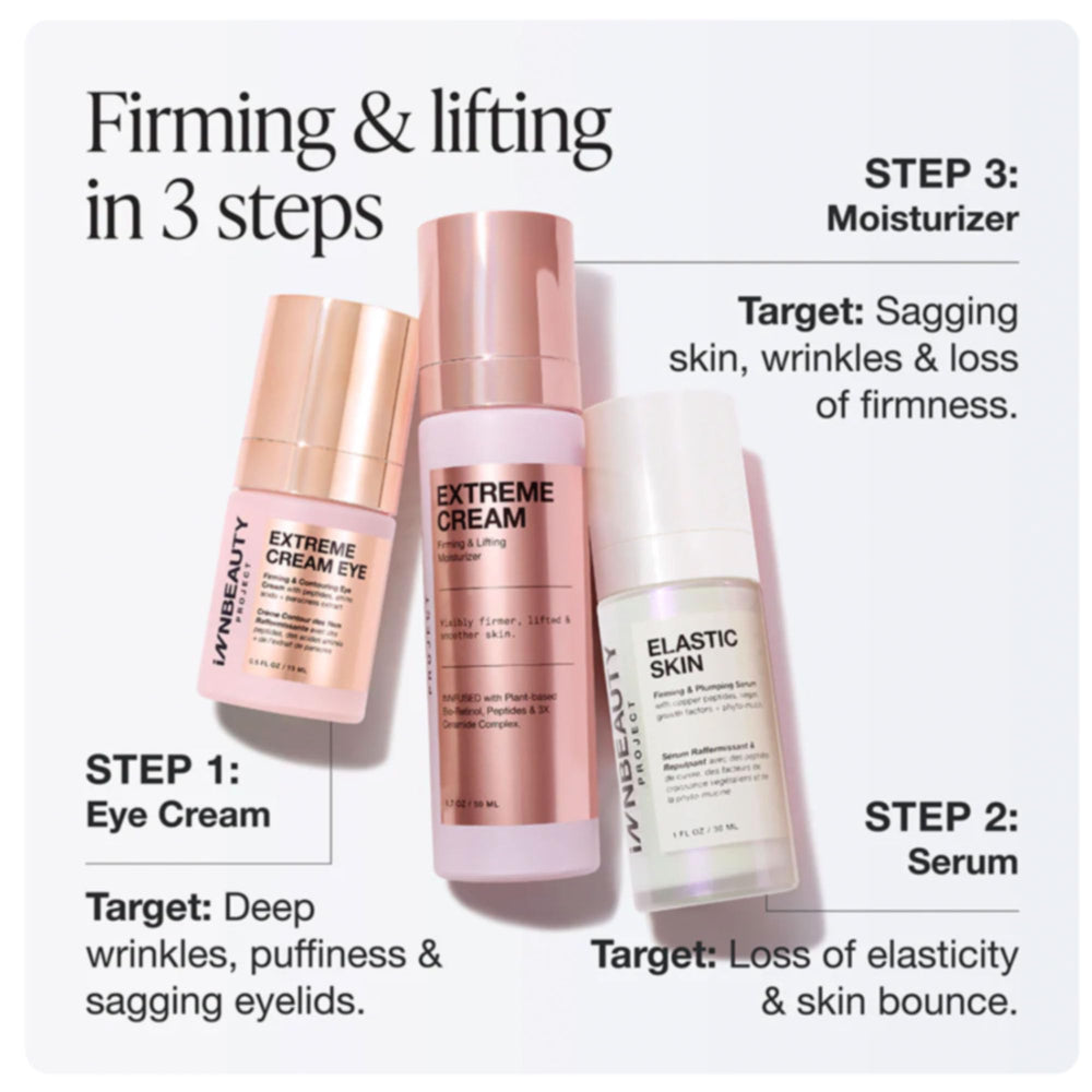 Peptides and ceramides graphic highlighting skin-supporting ingredients