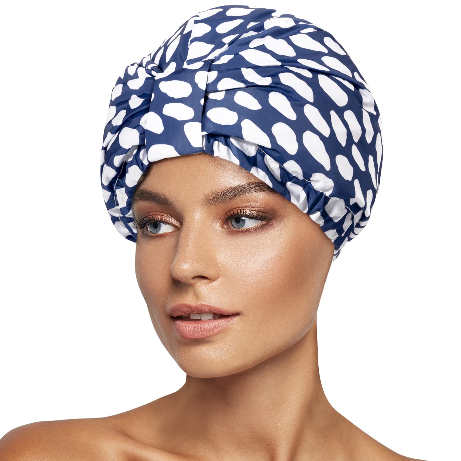 INNELO gorro ducha lujo azul frente: diseño elegante que mantiene el cabello seco durante la ducha