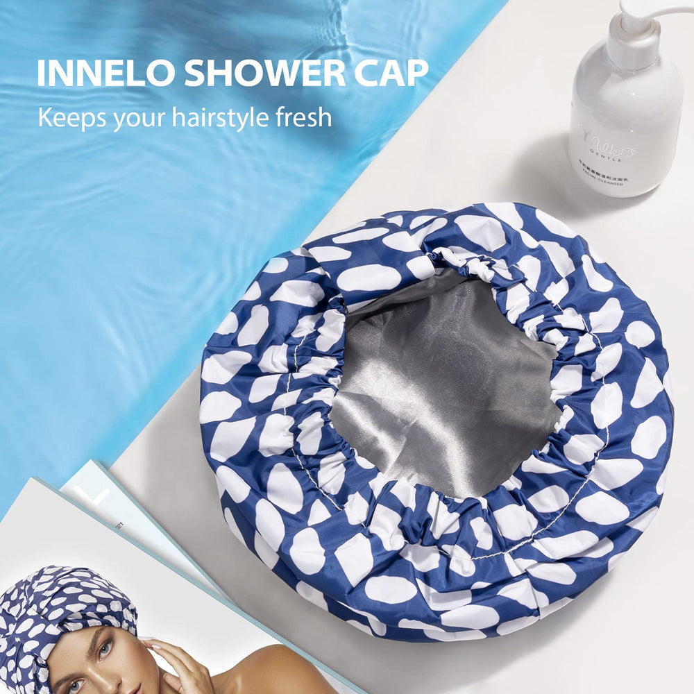 INNELO gorro ducha lujo azul para viaje: ligero y fácil de transportar