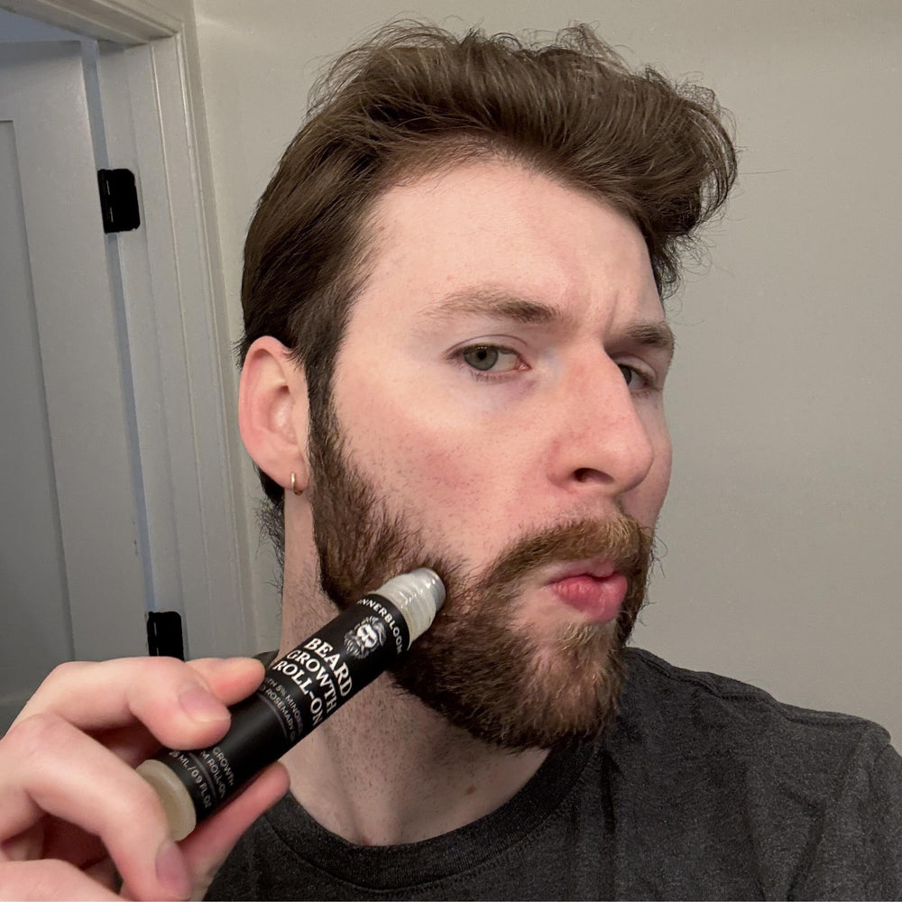 Innerbloom Minoxidil 5% Roll-On, ideal para llevar en el bolsillo.