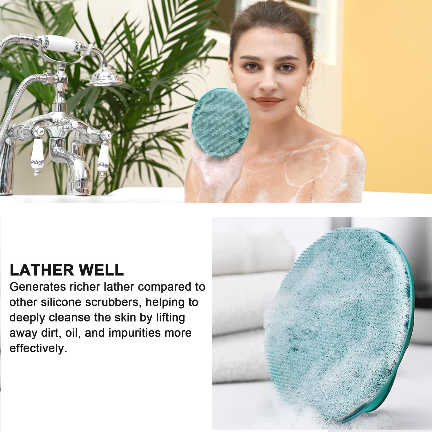 INNERNEED body massage silicone brush offers relaxing cleansing sessions.