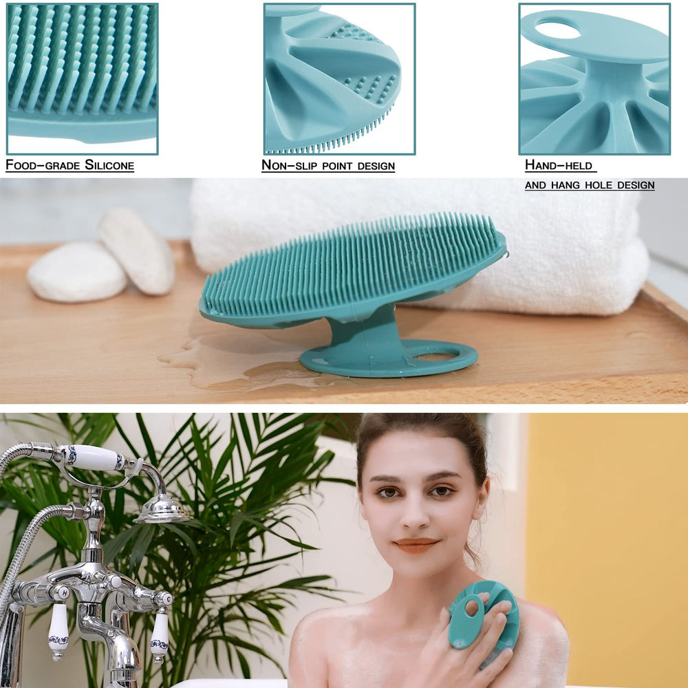 INNERNEED cepillo cuerpo silicona textura antideslizante para un agarre seguro.