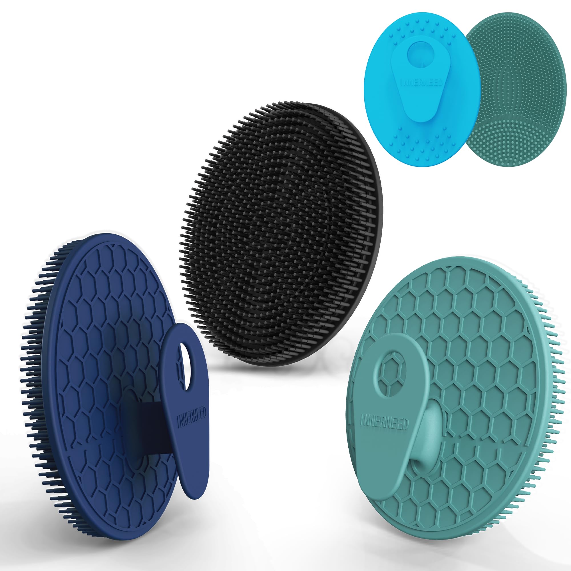 INNERNEED food-grade silicone body scrubber with soft bristles for gentle cleansing