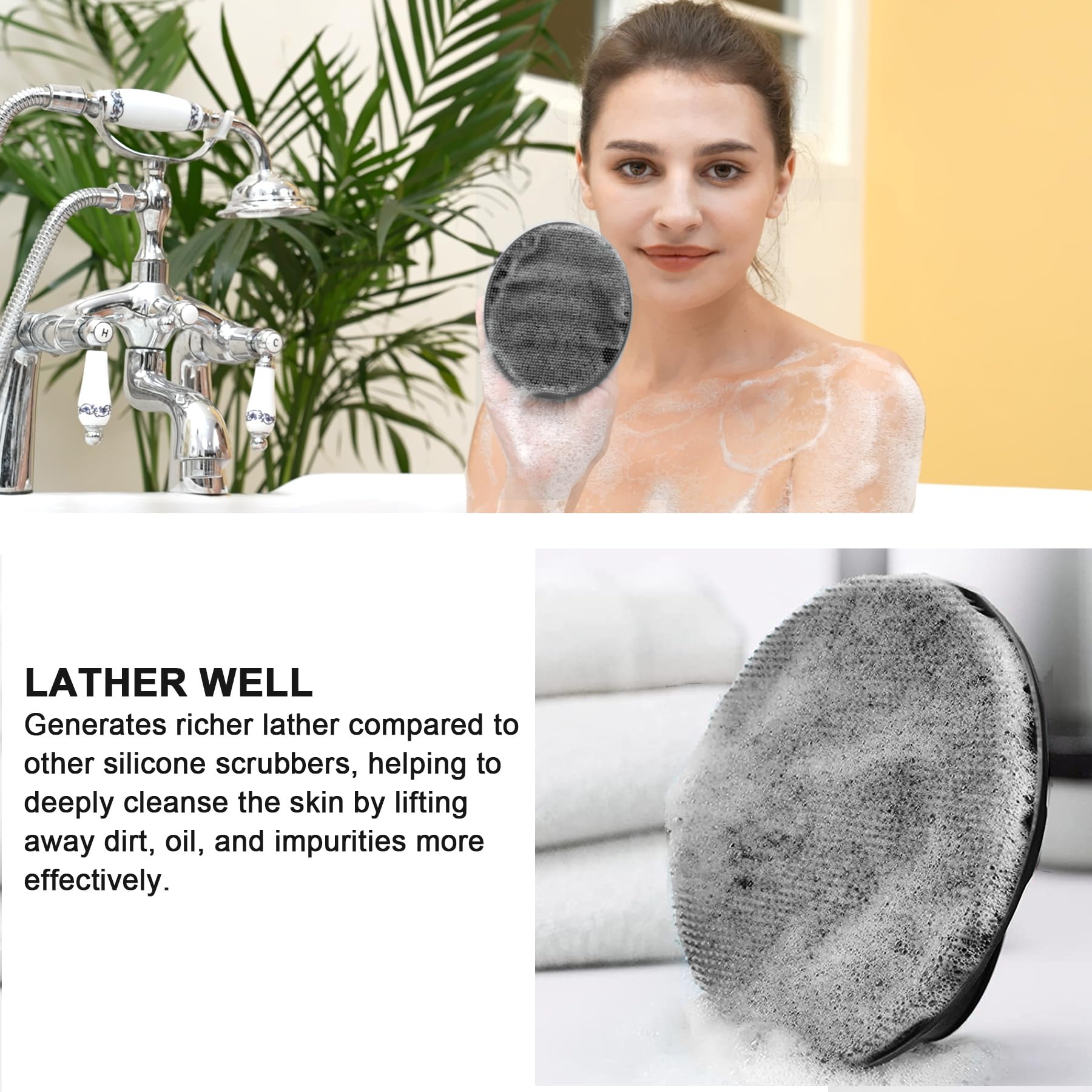 INNERNEED handheld shower brush for easy cleansing during every shower.